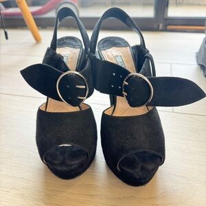 Prada Black Platform Sandals